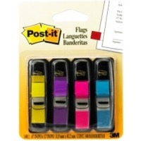 Zakadki indeksujce Post-it wskie, zakadki neonowe, 12 x 43 mm