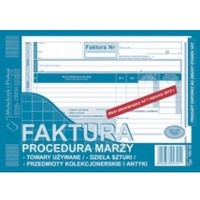 Faktura procedura mary - towary uywane - dziea sztuki - przedmioty kolekcjonerskie i antyki, orygina + kopia / 195-3E / A5