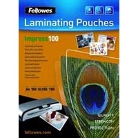 Folie do laminacji byszczce Fellowes, A4 / 216 x 303 mm, 100 mic